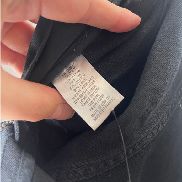 NEW! Nili Lotan 6 Luna LINEN Pant Drop Crotch Slouchy Cotton Crop Washed Black - Picture 5 of 5